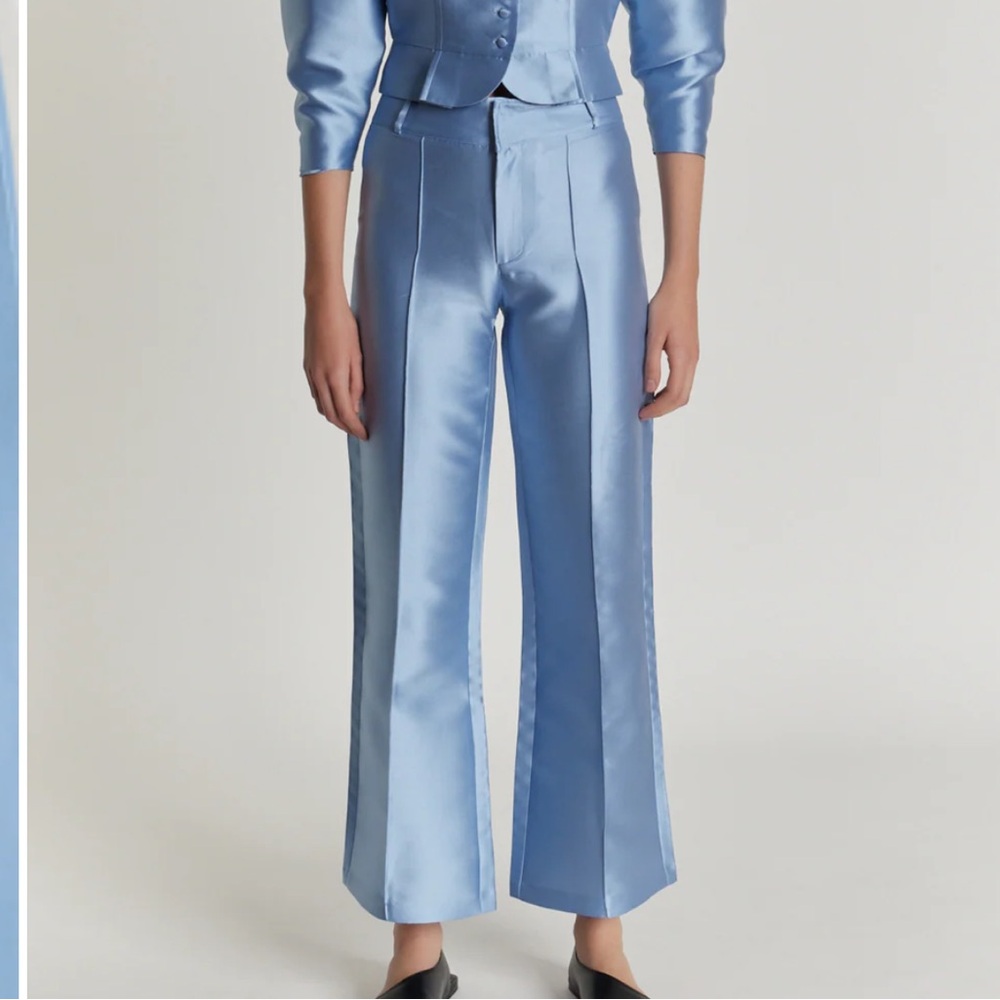 Destree Niagara blue satin straight pants